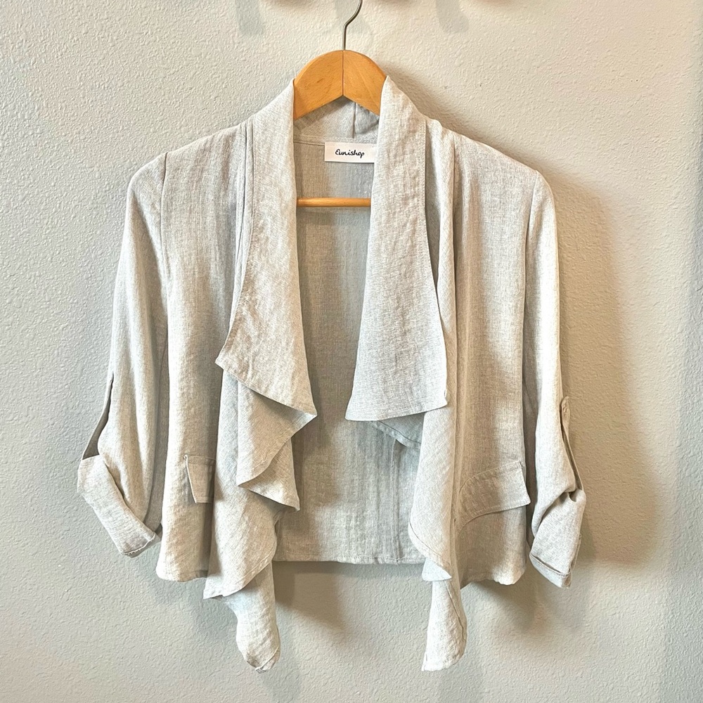 Eunishop Linen Blouse. Size: S. Color: Natural Beige